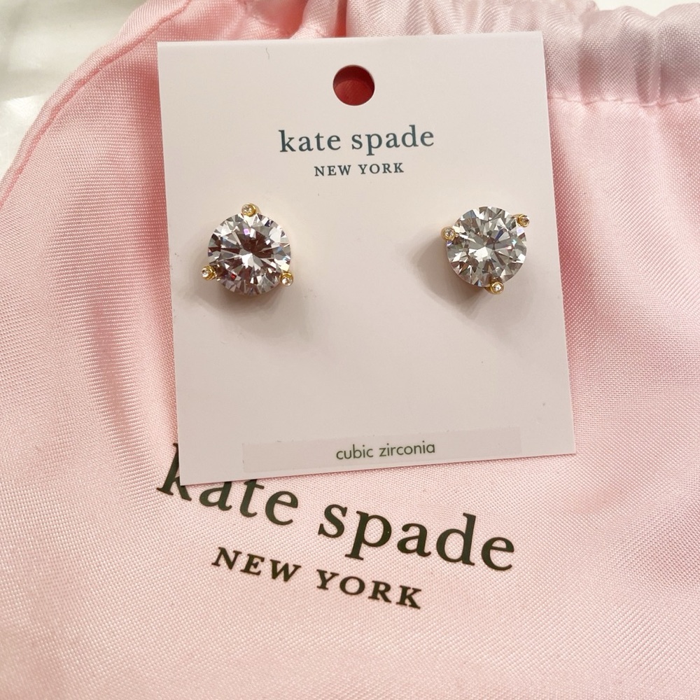 Kate Spade Rise and Shine Clear Stud Earrings New
